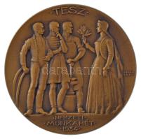 Berán Lajos (1882-1943) 1933. TESZ (Társadalmi Egyesületek Szövetsége) - Nemzeti Munkahét kétoldalas, bronz emlékérem (60mm) T:AU TP 232.