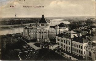 1916 Arad, Kultúrpalota madártávlatból. Kerpel Izsó kiadása / palace of culture