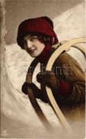 1914 Téli sport, szánkózás / Winter sport, sledding (EK)
