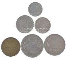 NDK 1968-1989. 1pf-2M (6xklf) T:2,2- GDR 1968-1989. 1 Pfennig - 2 Mark (6xdiff) C:XF,VF