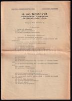 1941 A Magyar Cserkészszövetség 4. sz. körlevele, melyben szerepel a zsidó csapatszervezés megtiltása, feloszlatása
