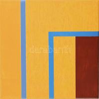 Győrffy Sándor (1951-): Ablak 7., 2021. Akril, vászon, jelzett a hátoldalán. 20×20 cm / Sándor Győrffy (1951-): Window 7., 2021. Acrylic on canvas, signed on the reverse. 20x20 cm