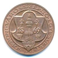 Bogár Lívia (1957-) 1984. 1869 - Soproni Városszépítő Egyesület kétoldalas bronz emlékérem az egyesület fennállásának 125. évfordulója alkalmából (50mm) T:1-