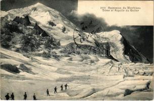 1906 Mont Blanc, Dome et Aiguille du Gouter / winter sport, mountain climbing / téli sport, hegymászók (EK)
