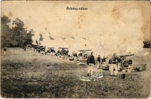 1913 Örkény-tábor, ágyú gyakorlat. Wassermann Vilmos kiadása (Rb)