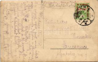 1916 Balatonalmádi, E. é. önkéntes kiképző század táborozása, katonák. photo (EK)