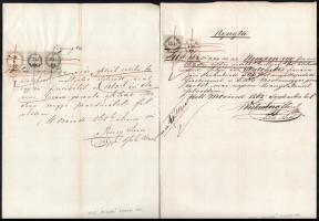 29 db régi okmány, okmánybélyegekkel