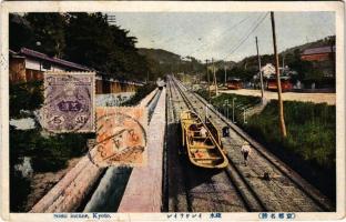 1927 Kyoto, Sosui incline, railway construction, trams. TCV card (EK)