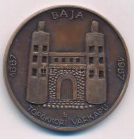 Bartos Endre (1930-2006) 1987. Baja - Törökkori várkapu 1687 - 1987 kétoldalas bronz emlékérem (42,5mm) T:1,1-