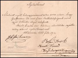 1888 Nagykanizsa, nyilatkozat hadkötelezettség teljesítéséről