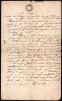 1854 Okmány 15 kr szignettás papíron