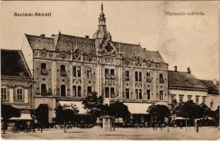 Szatmárnémeti, Szatmár, Satu Mare; Pannonia szálloda, üzlet. Vasúti levelezőlapárusítás 620. / hotel, shop (EB)