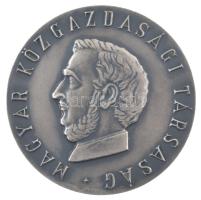Búza Barna (1910-2010) DN Magyar Közgazdasági Társaság / Kiváló tevékenységéért ezüstözött bronz emlékérem, eredeti tokban (70mm) T:1-