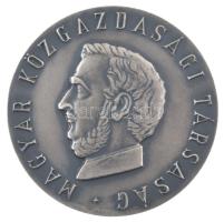 Búza Barna (1910-2010) DN "Magyar Közgazdasági Társaság / Kiváló tevékenységéért" ezüstözött bronz emlékérem, eredeti tokban (70mm) T:1-