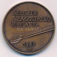 Lapis András (1942-) 1987. Szegedi Nemzetközi Regatta kétoldalas bronz emlékérem (42,5mm) T:1- patina, kis karc