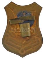 ~1930. "R.G. (Rákóczi Gimnázium)" zománcozott bronz sapkajelvény (44x33mm) T:1-