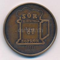 1987. "Sör Fesztivál Sopron / Soproni Ünnepi Hetek" kétoldalas bronz emlékérem (42,5mm) T:1- patina