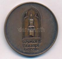 1987. "Sör Fesztivál Sopron / Soproni Ünnepi Hetek" kétoldalas bronz emlékérem (42,5mm) T:...
