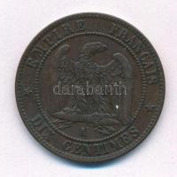 Franciaország / Második Császárság 1855A 10c bronz "III. Napóleon" T:2
France / Second Em...