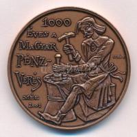 Lebó Ferenc (1960-) 2001. MÉE - 1000 éves a magyar pénzverés / 100 éves a magyar Numizmatikai Társulat kétoldalas bronz emlékérem (42,5mm) T:1-