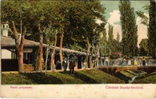 1915 Buziásfürdő, Baile Buzias; Fürdő park részlet. Nosek Gusztáv kiadása / spa, park (Rb)