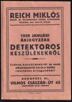 1929 Reich Miklós detektoros rádió készülékek árjegyzék 16p