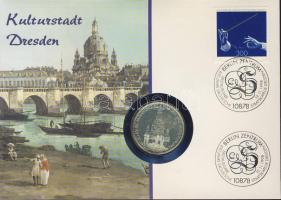 NSZK 1995. 10M Ag "Frauenkirche" érmés borítékon elsőnapi bélyegzős bélyeggel, hátoldali ismertető tanúsítvánnyal T:BU