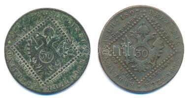1807S 30kr Cu "I. Ferenc" + Ausztria 1807A 30kr Cu "I. Ferenc" T:2-,3
Huszár: 2...