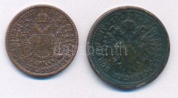 1851B 1/2kr Cu + 1851G 1kr Cu T:2,2- patina, ph