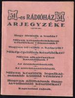 cca 1940 51-es rádióház árjegyzéke 32 p