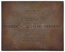 Reményi József (1887-1977) 1930. "Budapesti Budai Torna Egylet 1869" ezüstözött bronz emlé...