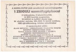 1981. "Márka Sorsjegy" I. sorozat, "0 621 693" sorszámú sorsjegye T:I- kis sarok...