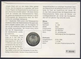 NSZK 1974. 5M Ag "25 éves az alkotmány" érmés borítékon elsőnapi bélyegzős bélyeggel, háto...