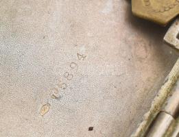 Ezüst(Ag) cigarettatárca hiányos zománc díszítéssel, jelzett, 12×8 cm, bruttó: 151,6 g