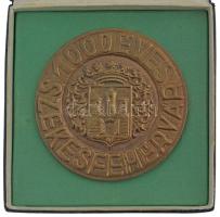 1972. "1000 éves Székesfehérvár" egyoldalas, öntött bronz plakett, nem eredeti tokban (84mm) T:1-