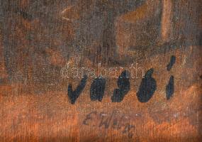 Olvashatatlan jelzéssel: Társaság. Olaj, fa, dekoratív fakeretben, 32x42 cm