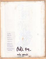 Oláh Tamás (1949-2014), 2 db mű: Csendélet oszlop előtt (cím nélkül). Vegyes technika, papír, mindke...