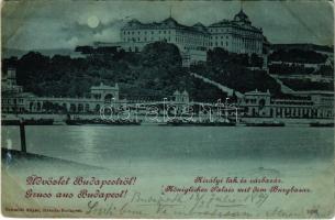 1899 (Vorläufer) Budapest I. Királyi lak és várbazár este (EB)