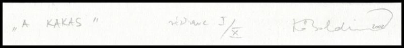 Kő Boldizsár (1969-): "A kakas". Rézkarc, papír, jelzett, számozott: I/X. 9,5x19,5 cm