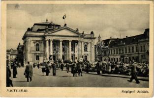 1941 Nagyvárad, Oradea; Szigligeti színház, piac / theatre, market (EK)