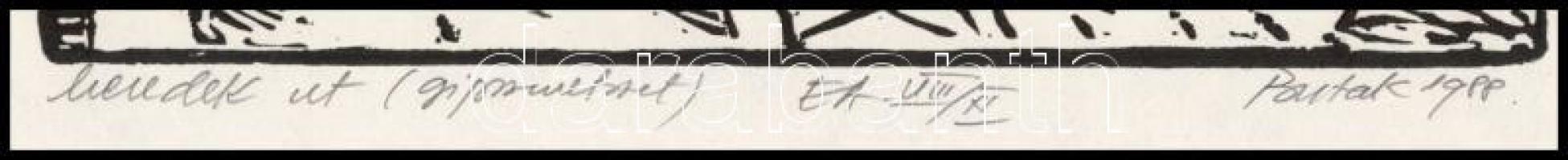 Butak András (1948-2021): Meredek út, 1988. Gipszmetszet, papír, jelzett, művészpéldány EA VIII./XI....