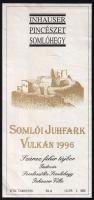 1966 Somlói Juhfark Vulkán borcímke