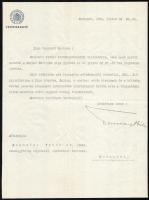 1934 A M. Kir. Postatakarékpénztár fejléces levélpapírjára írt levél Tormai Béla vezérigazgató aláírásával