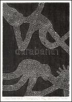 Feszt László, ifj. (1957-): Maori Serie No. IV, 82/97. Kollográfia, papír, jelzett, számozott (30/19...