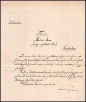 1900 Bp., Lukács László pénzügyminiszter levele, aláíárásával