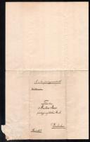 1900 Bp., Lukács László pénzügyminiszter levele, aláíárásával