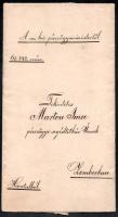 1900 Bp., Lukács László pénzügyminiszter levele, aláíárásával