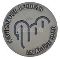 Izland 1986. "A reykjavíki kereskedés 200 éve" jelzett Ag emlékérem "508/3000" s...