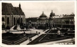 1941 Kolozsvár, Cluj; Mátyás király tér, Máramarosi bank / square, bank