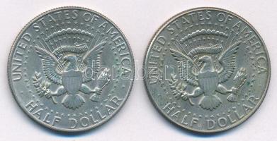 Amerikai Egyesült Államok 1967.1/2$ Ag "Kennedy" + 1968D 1/2$ Ag "Kennedy" T:1- ...